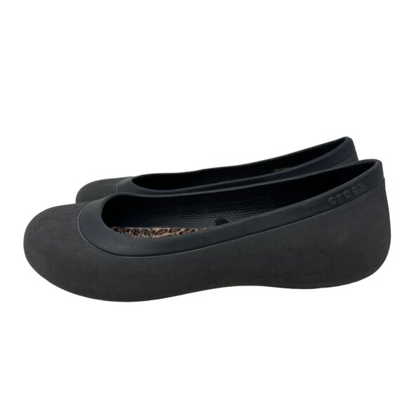 Crocs 16203 Women's Mammoth Leopard Soft Footbeds Ballet Flats Size 7 - Picture 3 of 11